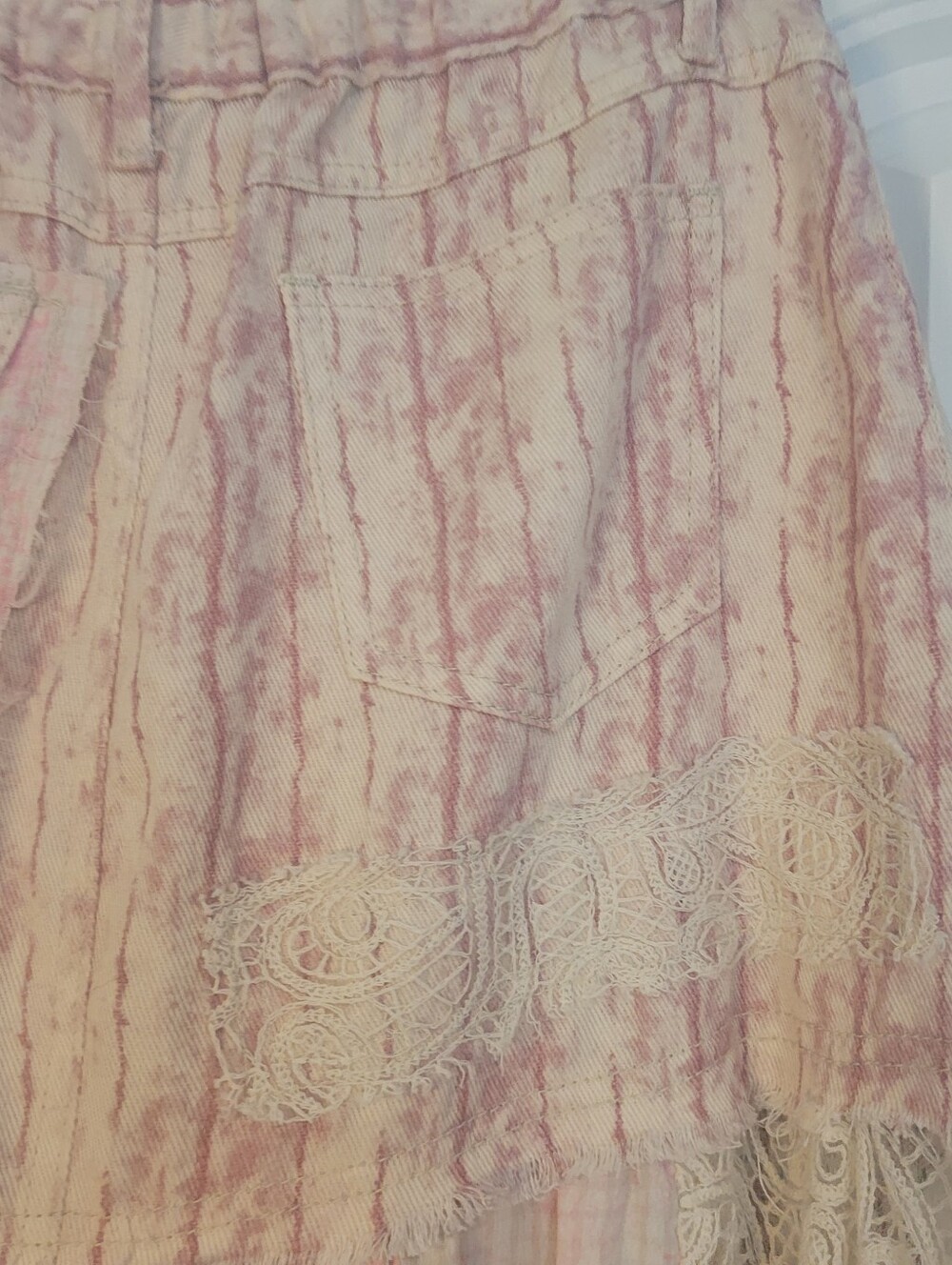 POL Patchwork/Pieced Denim/Lace/Multi-Prints Maxi Skirt, NWOT, S,  CHIC & UNIQUE - Picture 13 of 14